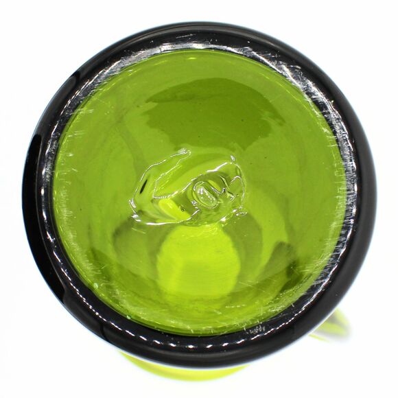 Vintage Hand Blown MCM Olive Green Bischoff Hourglass Cocktail Pitcher 12" Tall - Picture 5 of 6